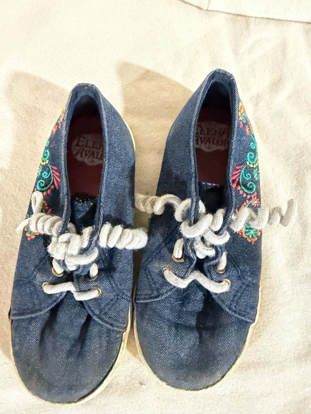 Disney Elena of Avalor Girls Denim Embroidered Sneakers